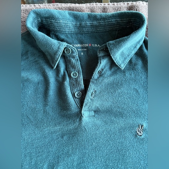 Teal Polo style Men's Shirt by JOHN VARVATOS size small - Picture 1 of 16